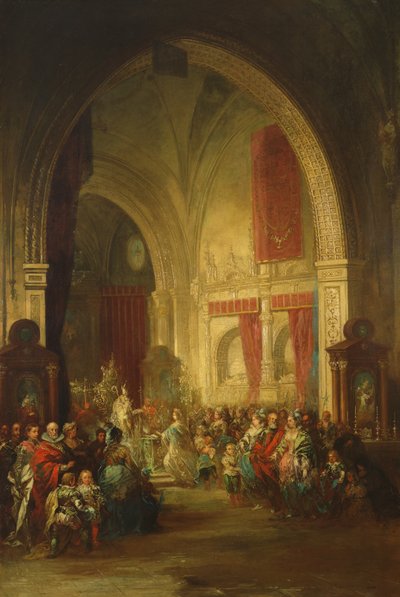 Interno della cattedrale di Toledo da Jenaro Pérez Villaamil